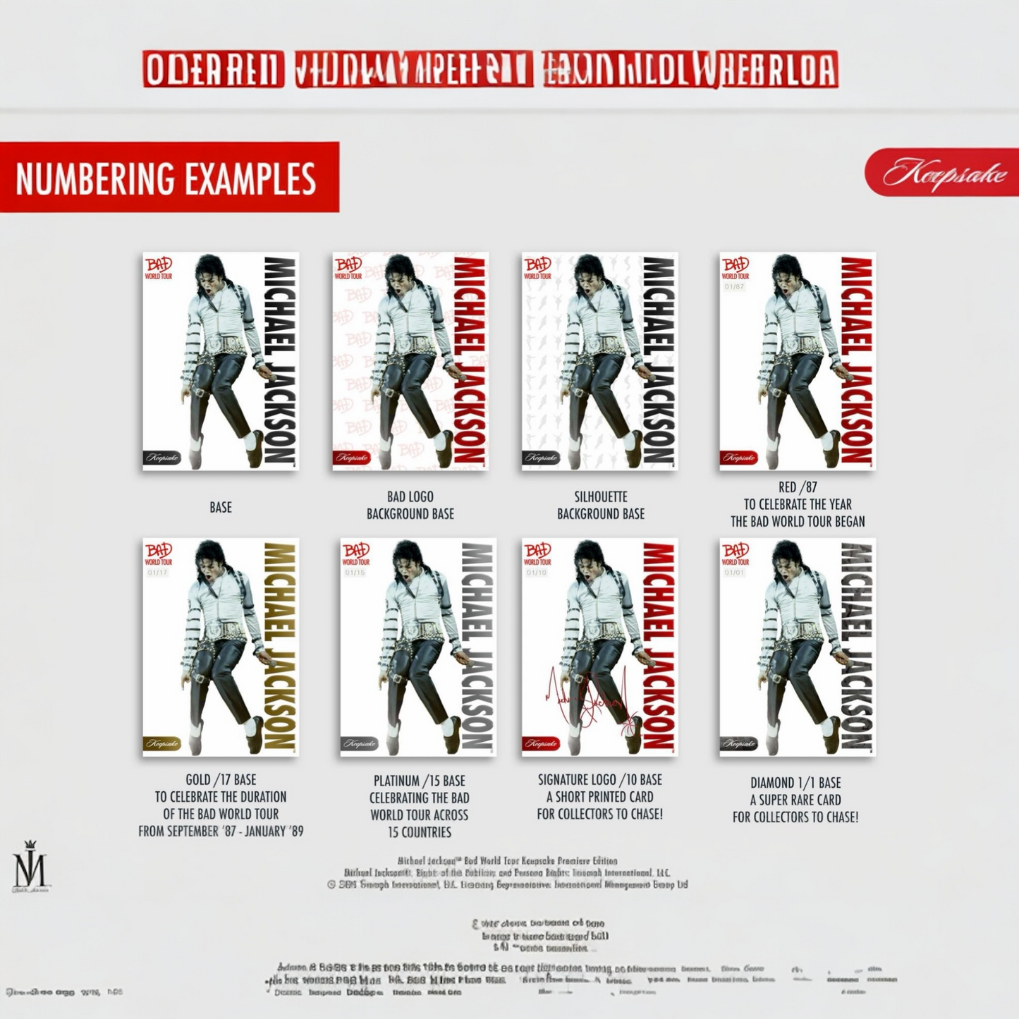 Michael Jackson Bad World Tour Keepsake Premiere Edition Hobby Box