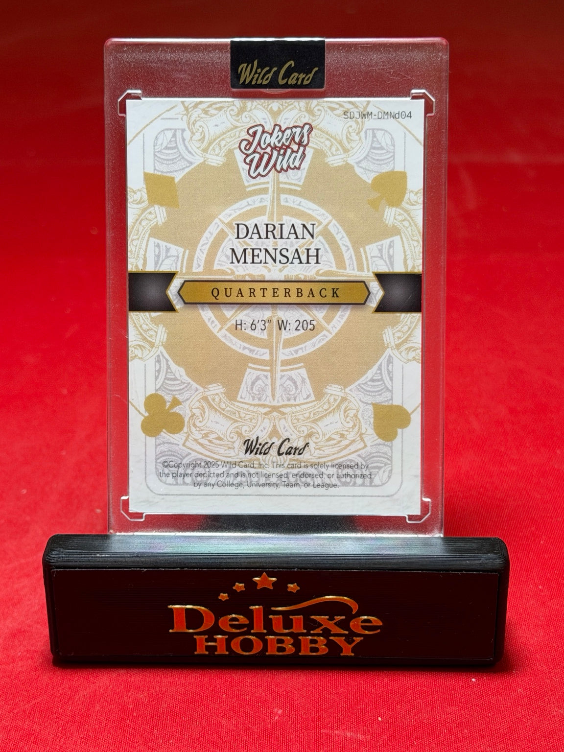 Darian Mensah Jokers Wild 1/1 actual back photograph