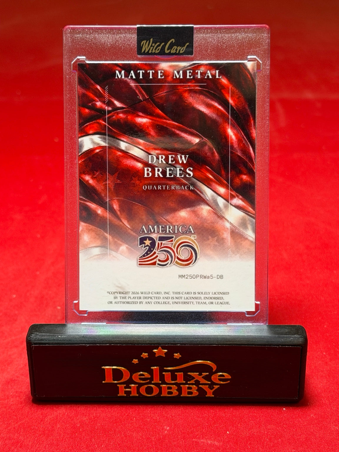 Drew Brees Matte Metal 1/1 actual back photograph