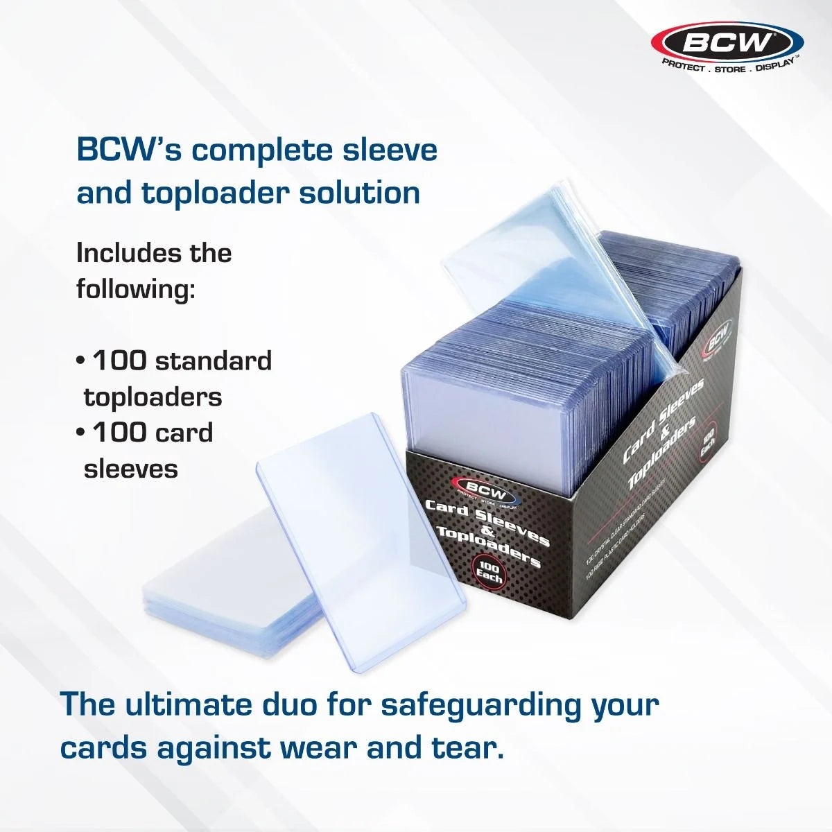BCW 100 Count Card Sleeve and Toploader Combo Pack