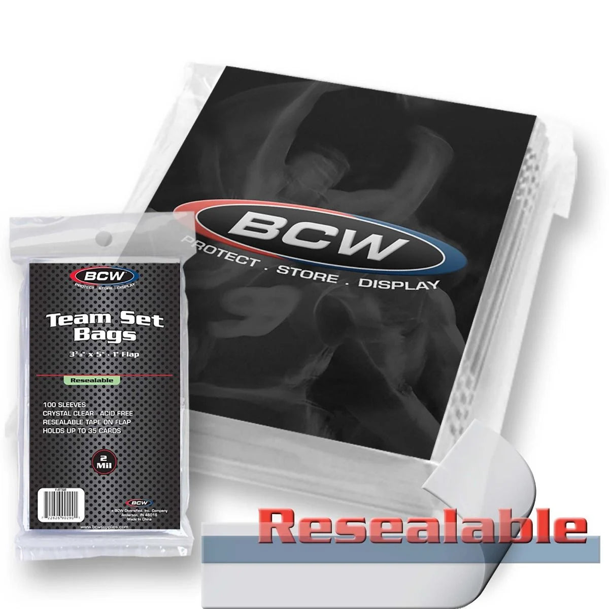 BCW Resealable Team Set Bags - 100 Pack