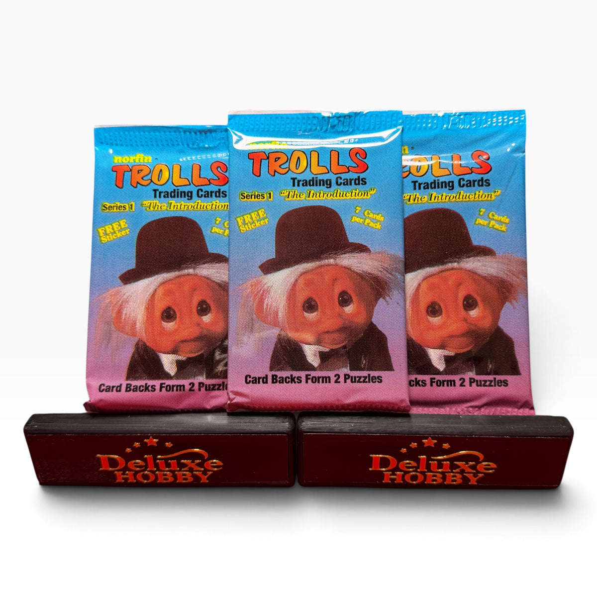 1992 Norfin Trolls Series 1 Trading Cards – 3 Factory Sealed Packs