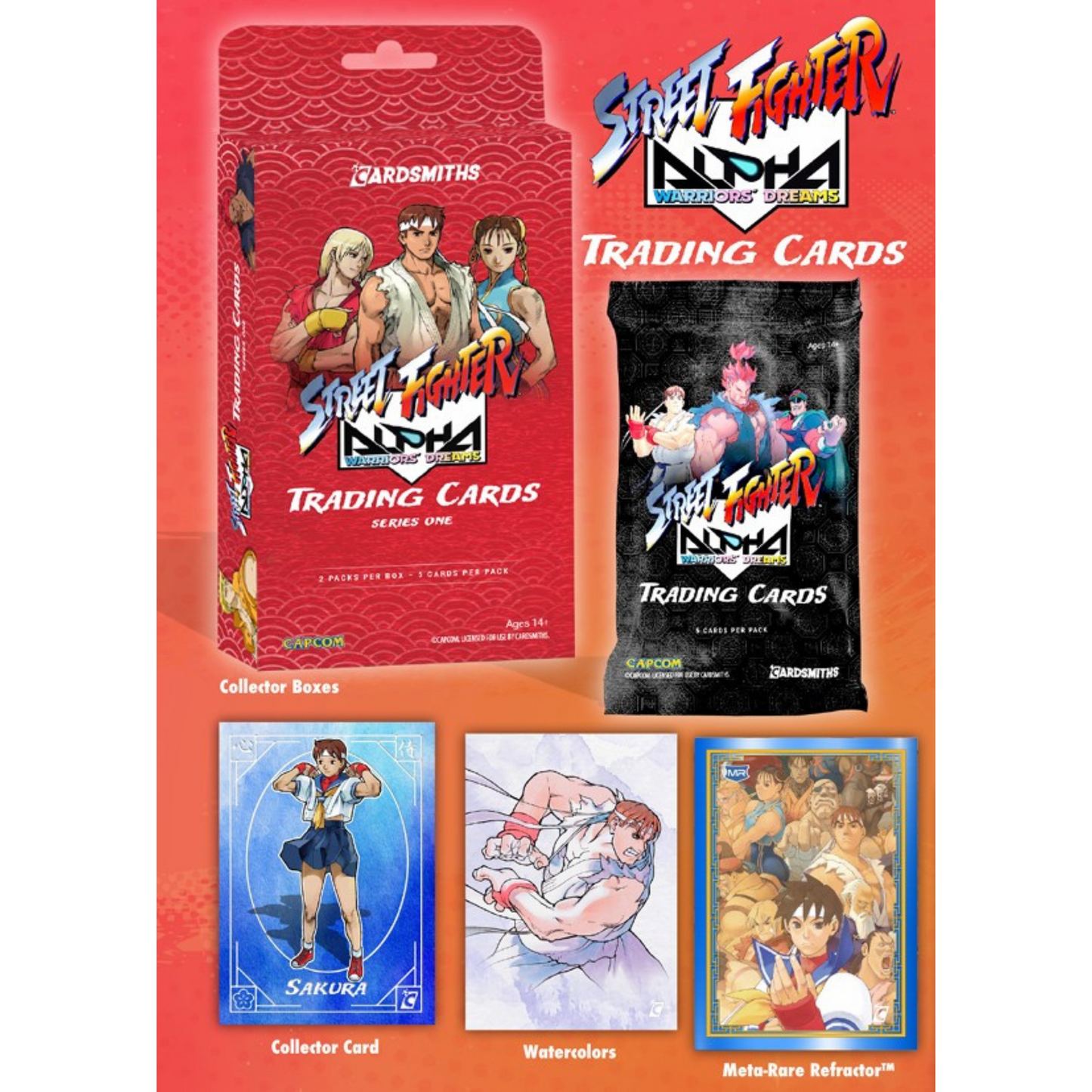 Street Fighter Alpha: Warriors' Dreams Trading Cards Collector Box | 2 Packs