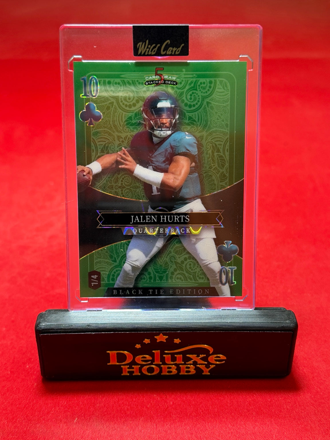 Jalen Hurts Green Ten of Clubs 1/4 front