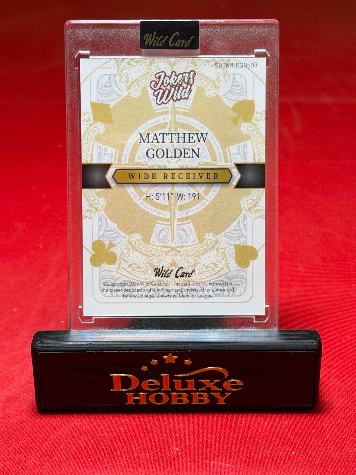 Matthew Golden Jokers Wild rookie 1/1 back