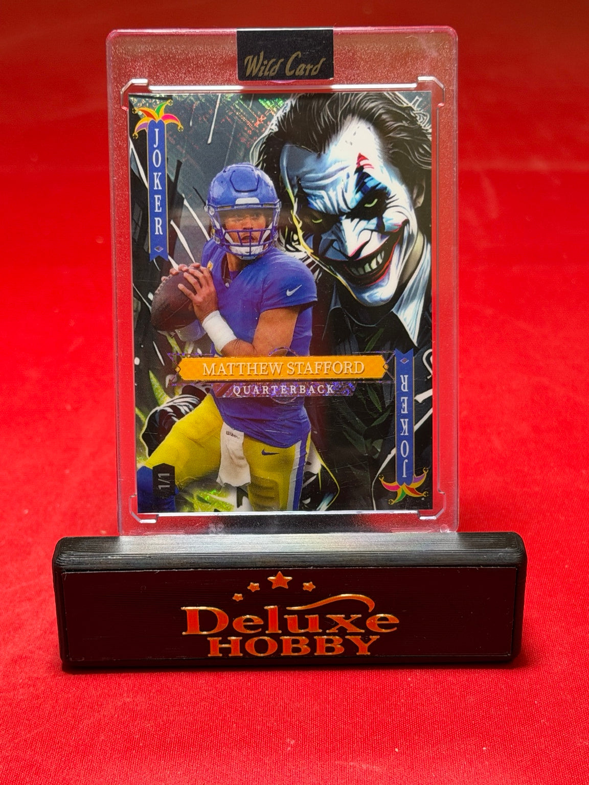 Matthew Stafford Jokers Wild 1/1 front
