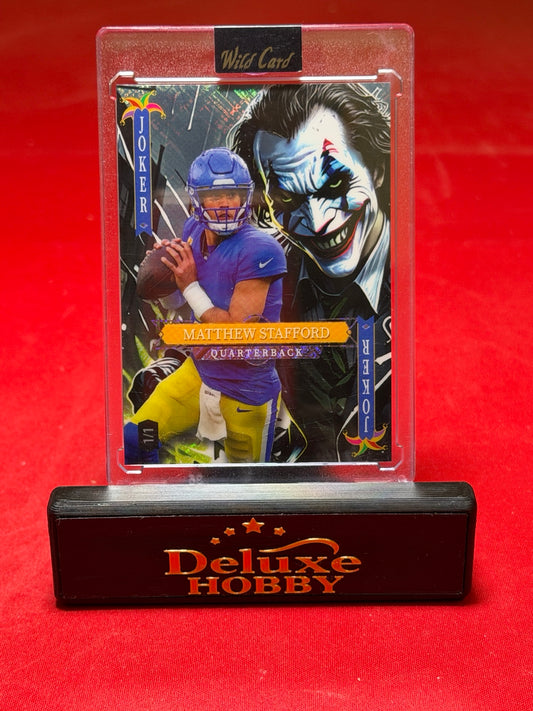 Matthew Stafford Jokers Wild 1/1 front